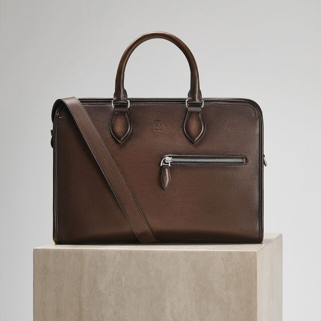 Un Jour Mini Leather Briefcase, SOFT BROWN, hi-res 7