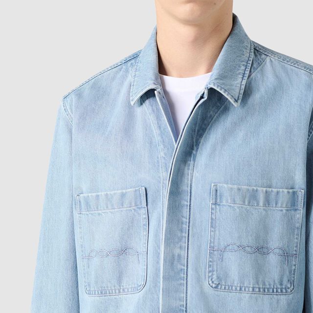 Denim Workwear Overshirt, LIGHT BLUE, hi-res 5