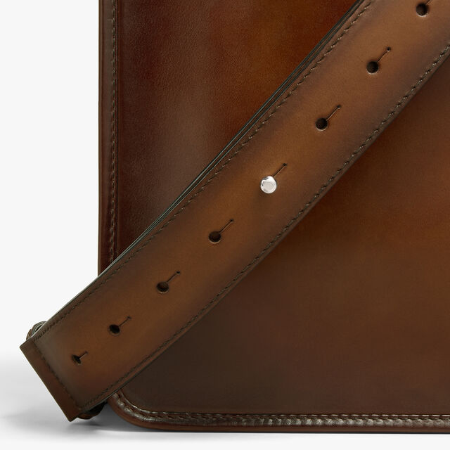Deux Jours Scritto Leather Briefcase, CACAO INTENSO, hi-res 7