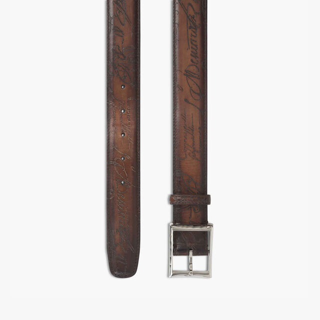 Classic Scritto leather 35 mm Belt, TOBACCO BIS, hi-res 2