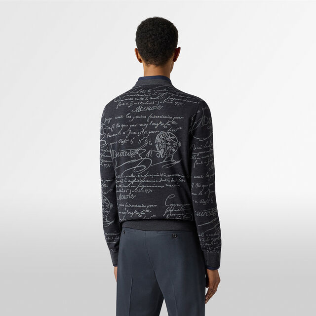 Classic Scritto Crewneck, NAVY/ GREY SCRITTO, hi-res 3