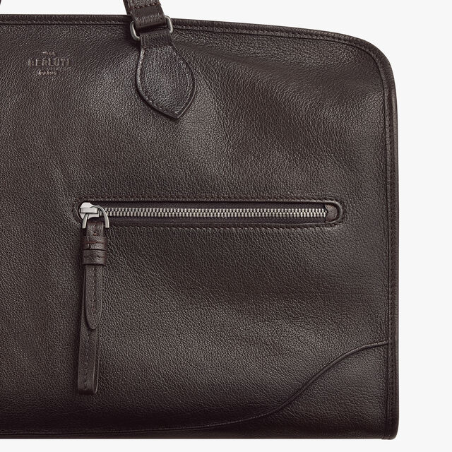 Overnight Travel Bag In Leather, DARK BROWN, hi-res 7