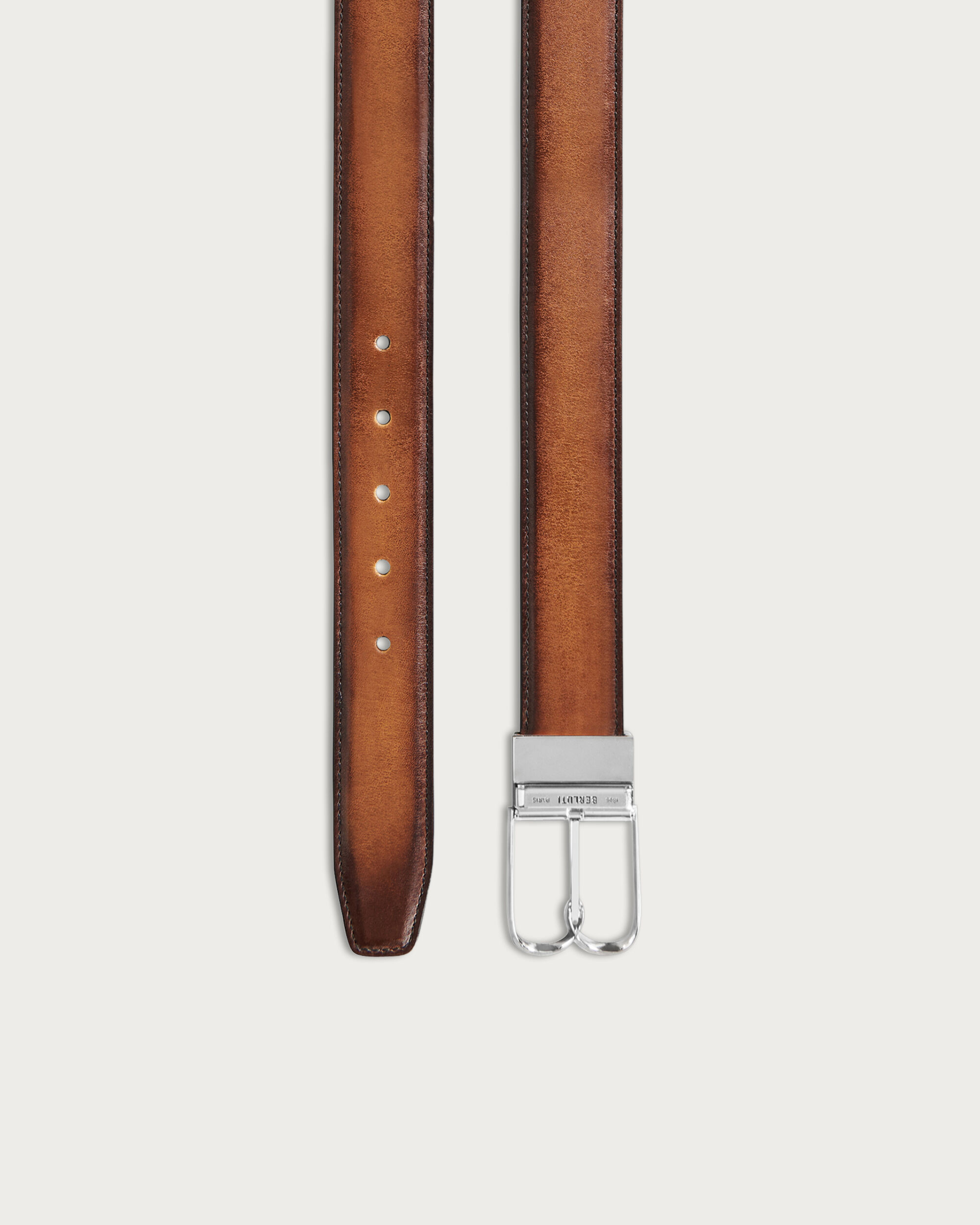 B Volute Reversible Belt, Mogano & Nero Grigio, hi-res