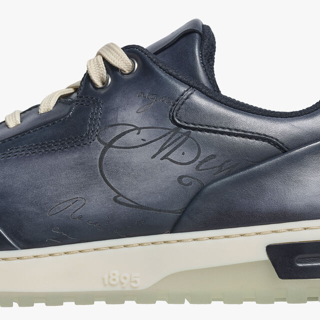 Playoff Scritto Venezia Calf Leather Sneaker, NERO SFUMATO, hi-res 8