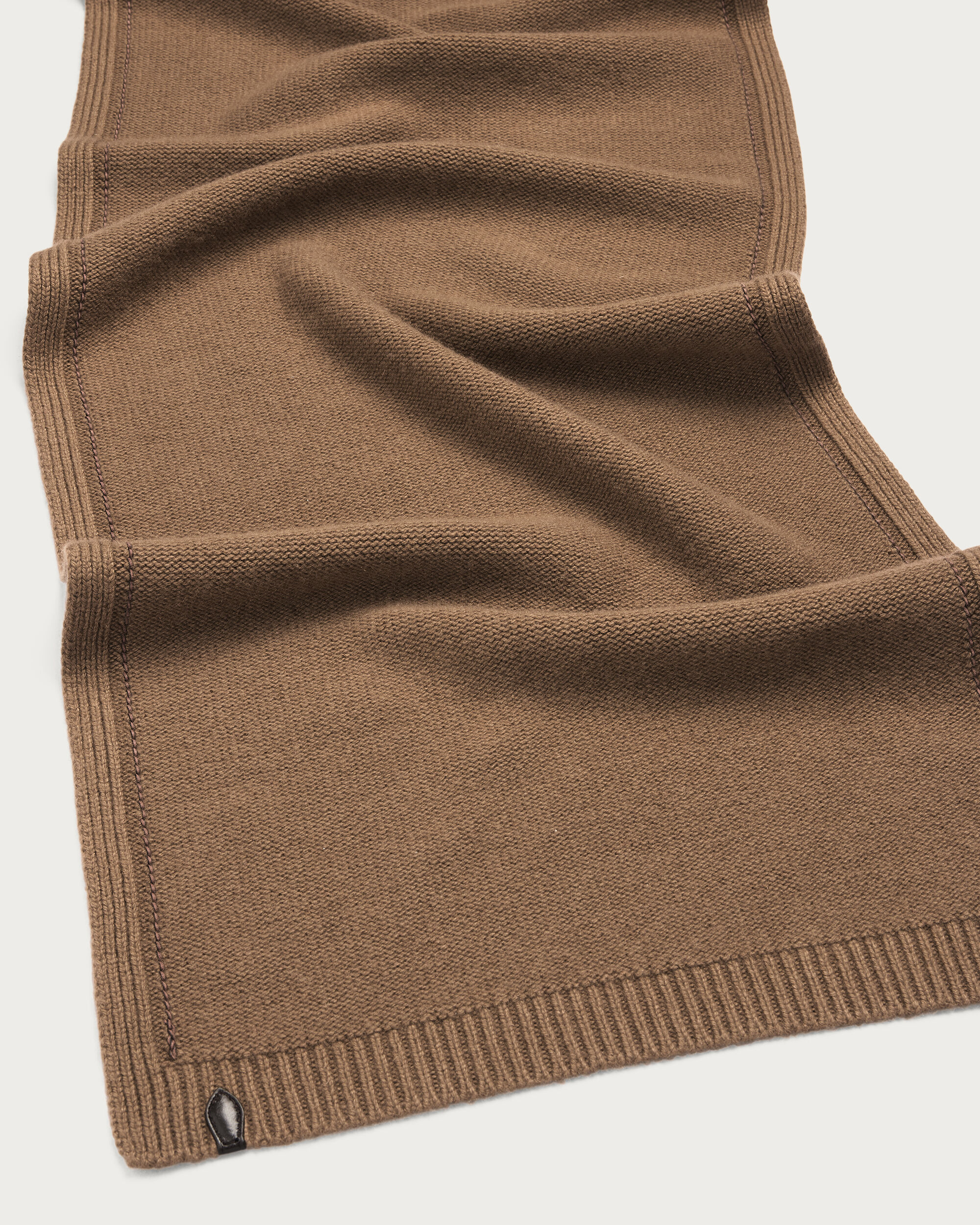 Leather Braiding Scarf, Walnut, hi-res