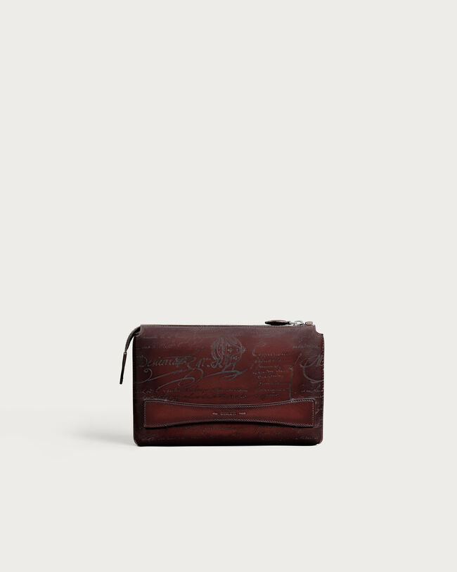 Tersio Zipped Pouch, Legno Bruciato, hi-res