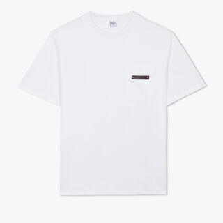T-Shirt Avec Étiquette En Cuir, BLANC OPTIQUE, hi-res