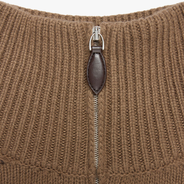 Leather Braiding Half Zip, WALNUT, hi-res 6
