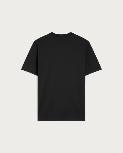 Pocket T-shirt with Leather Detail, Marine, hi-res