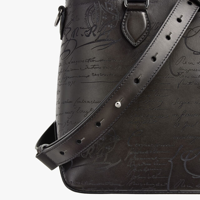 Toujours Xs Scritto Leather Tote Bag, NERO GRIGIO, hi-res 8