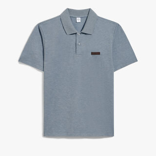 Classic Pique Leather Tab Polo, TITANIUM BLUE, hi-res