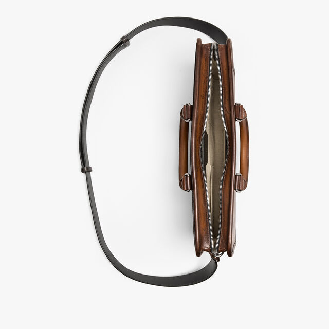 Un Jour Mini Scritto Leather Briefcase, CACAO INTENSO, hi-res 10