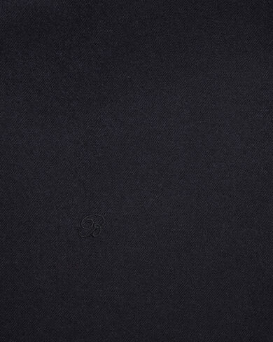 Military Shirt with Leather Detail, Midnight Blue, hi-res