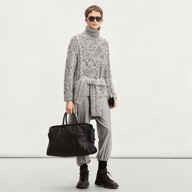 Marl Cables Turtleneck, ECRU / NOIR, hi-res 4