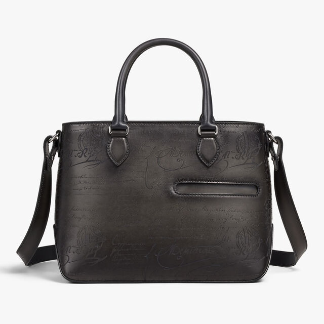 Toujours Xs Scritto Leather Tote Bag, NERO GRIGIO, hi-res 1