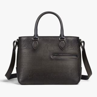 Toujours Xs Scritto Leather Tote Bag, NERO GRIGIO, hi-res
