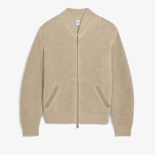 Hemp Zip-Up Cardigan, LIGHT FAWN, hi-res