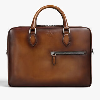 F088 Leather Briefcase, CACAO INTENSO, hi-res
