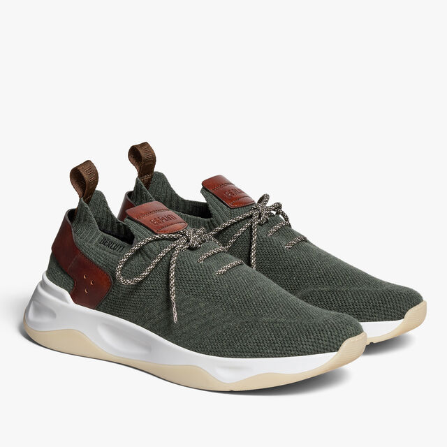 Shadow Cashemere And Lagoon Calf Sneaker , GREEN, hi-res 4