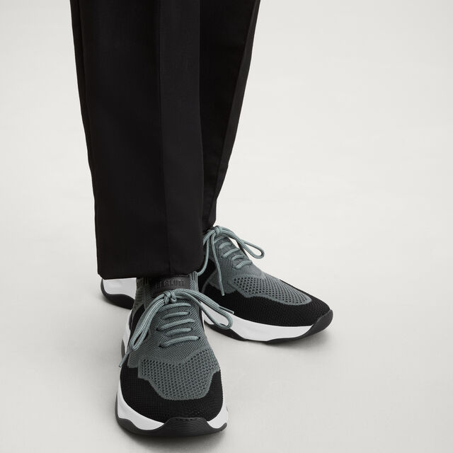 Shadow Knit And Lagoon Calf Sneaker, TEMPEST / BLACK, hi-res 2