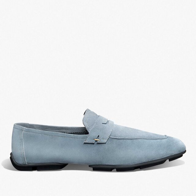 Lorenzo Drive Camoscio Leather Loafer, STONE DENIM, hi-res 1