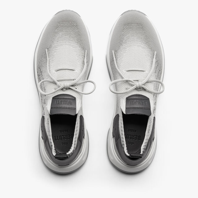 Shadow Scritto Knit And Lagoon Calf Sneaker, GRADIANT DARK GREY, hi-res 3