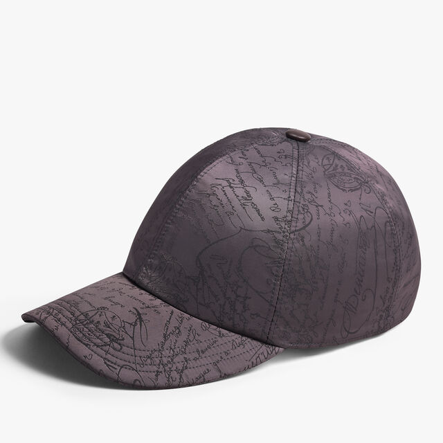 Nylon Scritto Baseball Cap, WARM GREY, hi-res 1