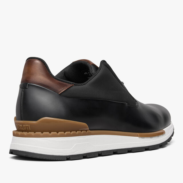 Fast Track Glazed Calf Leather Sneaker, NERO, hi-res 5