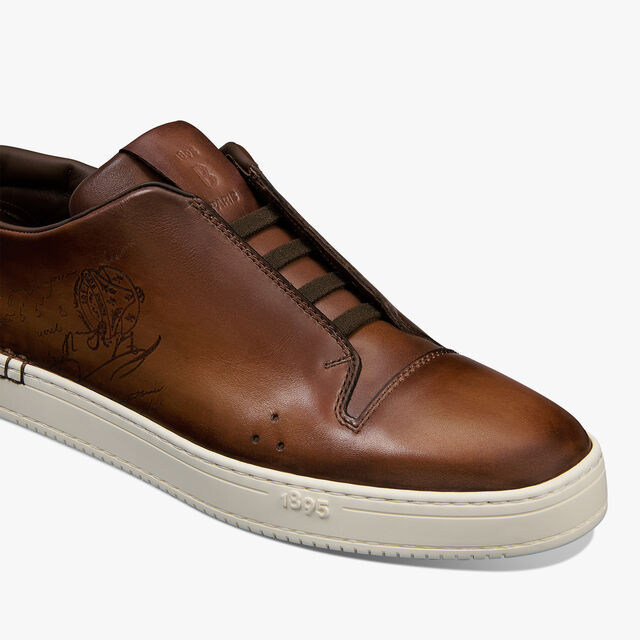 Playtime Scritto Venezia Calf Leather Sneaker Slip On, CACAO INTENSO, hi-res 5