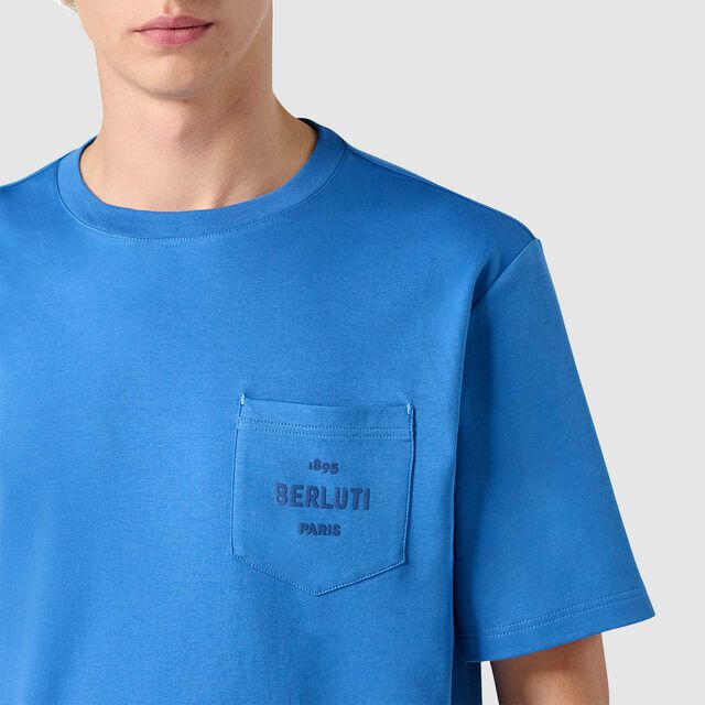 로고 포켓 T-셔츠, BLUE HAWAI, hi-res 5