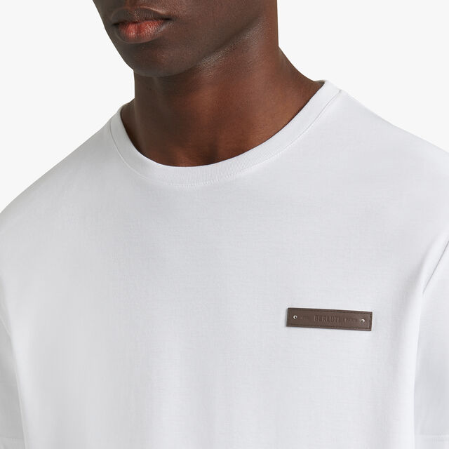 Leather Tab T-Shirt Slim Fit, BLANC OPTIQUE, hi-res 3