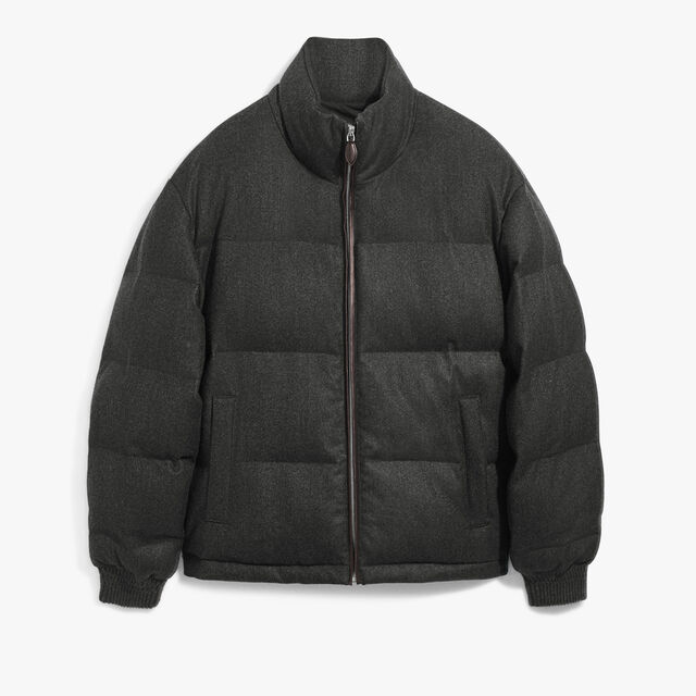 Wool Herringbone Puffer Jacket, MIDNIGHT GREY, hi-res 1