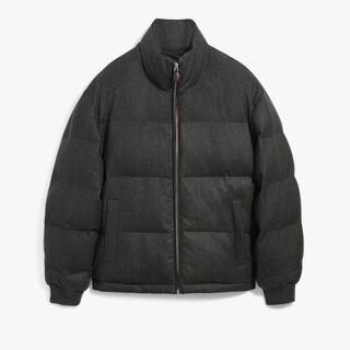 Wool Herringbone Puffer Jacket