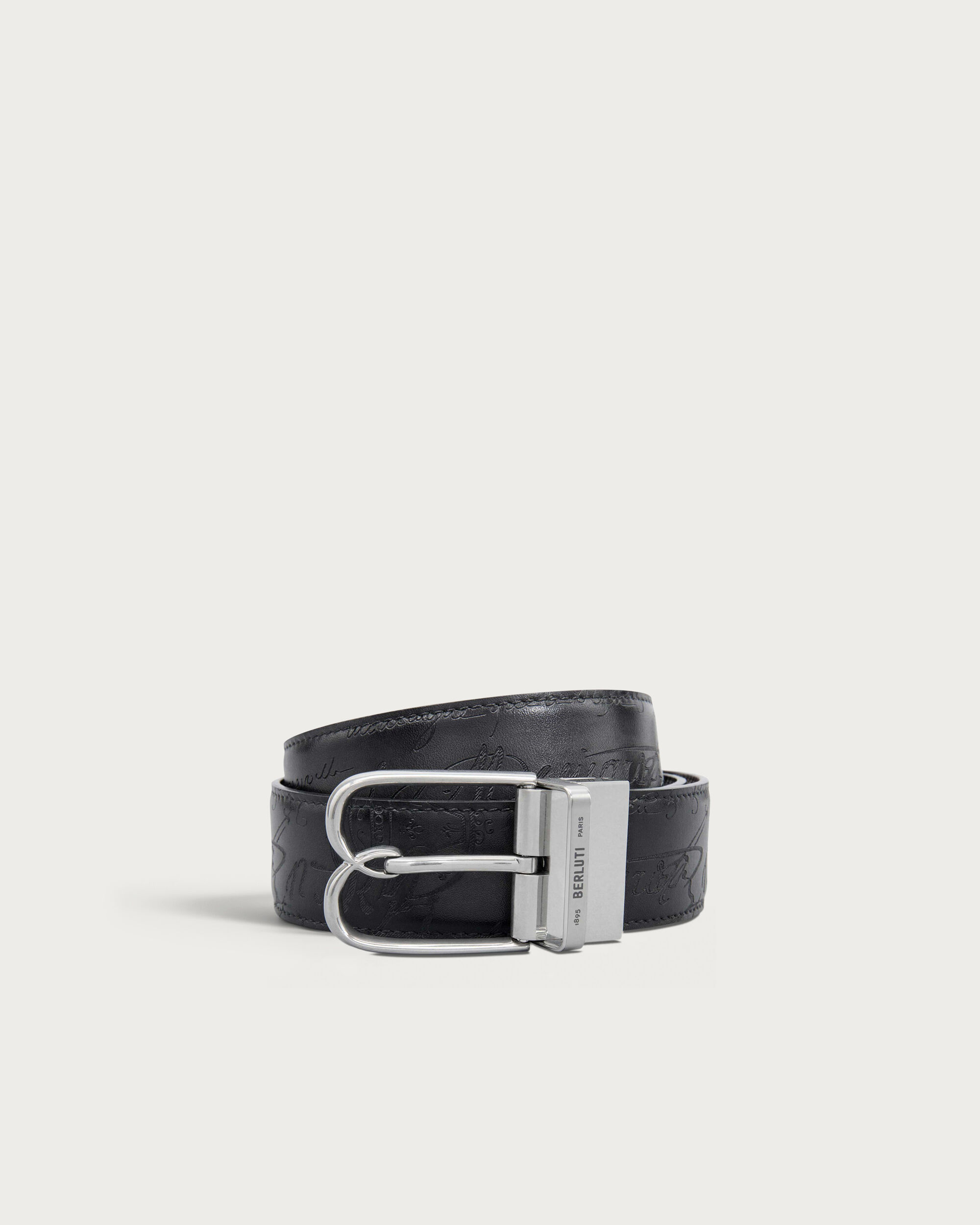 B Volute Reversible Belt, Brick & Nero Grigio, hi-res