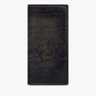 Espace Scritto Leather Long Wallet, NERO GRIGIO, hi-res