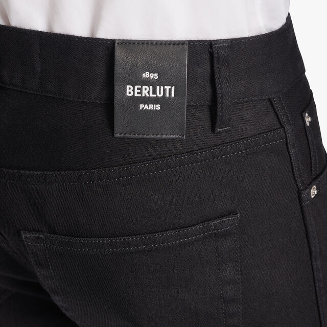 Denim Trousers With Scritto, NOIR, hi-res 4