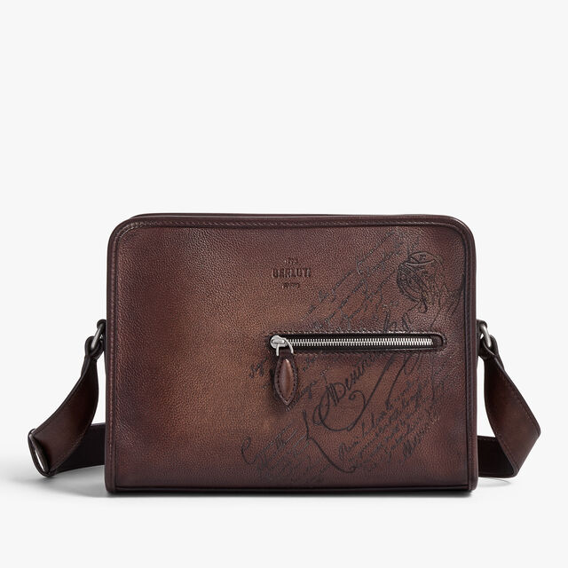Journalier Scritto Leather Messenger, SOFT BROWN, hi-res 8
