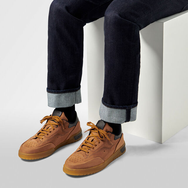 Playoff Nubuck Leather Sneaker, HAVANA, hi-res 8