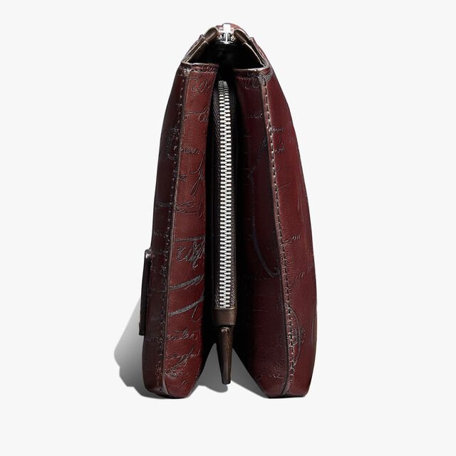 Tersio Scritto Leather Pouch, LEGNO BRUCIATO, hi-res 4