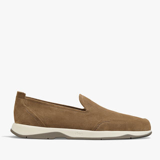 Echappée Suede Calf Loafer, DARK BEIGE, hi-res