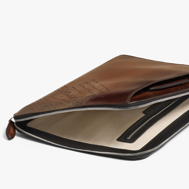 Lift II Scritto Leather Briefcase, CACAO INTENSO, hi-res 8