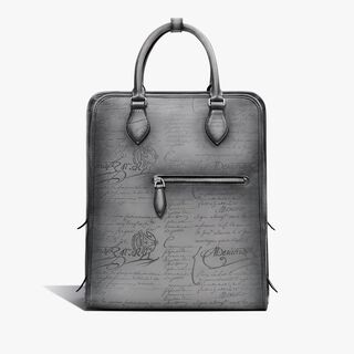 Sac A Dos Premier Jour En Cuir Scritto, LIGHT ALUMINIO, hi-res