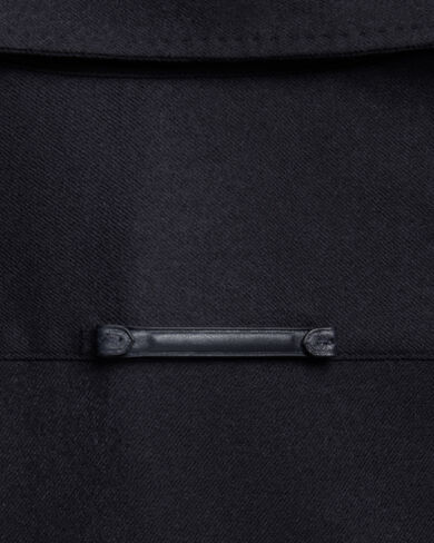 Military Shirt with Leather Detail, Midnight Blue, hi-res