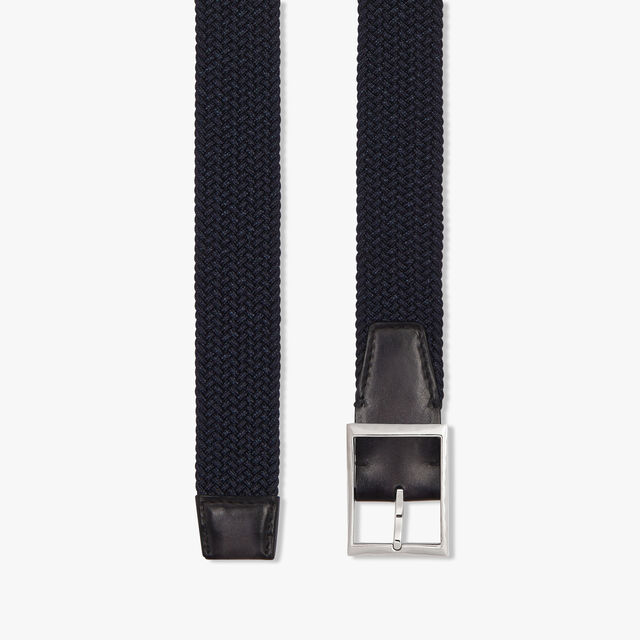 Classic Braided Fabric 35 mm Belt, NAVY BLUE, hi-res 2