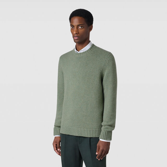 Classic Cashmere Crewneck, DRY MOSS, hi-res 2