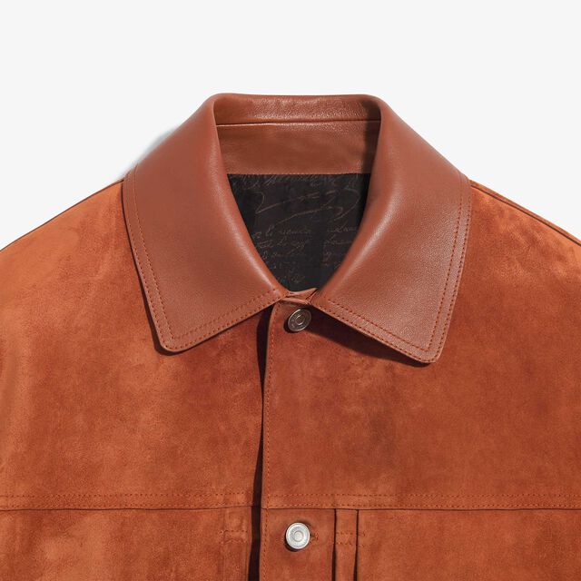Suede Denim Jacket, ORANGE RUST, hi-res 6