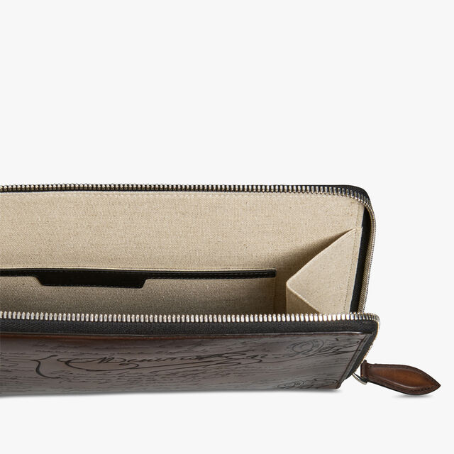 Nino GM Scritto Leather Clutch, CACAO INTENSO, hi-res 7