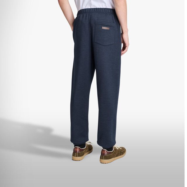 Joggpants With Leather Tab, COLD NIGHT BLUE, hi-res 3