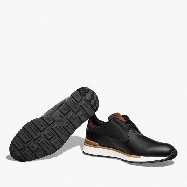 Fast Track Glazed Calf Leather Sneaker, NERO, hi-res 4