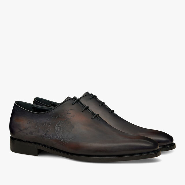 Alessandro Démesure Scritto Leather Oxford, CHARCOAL BROWN, hi-res 2